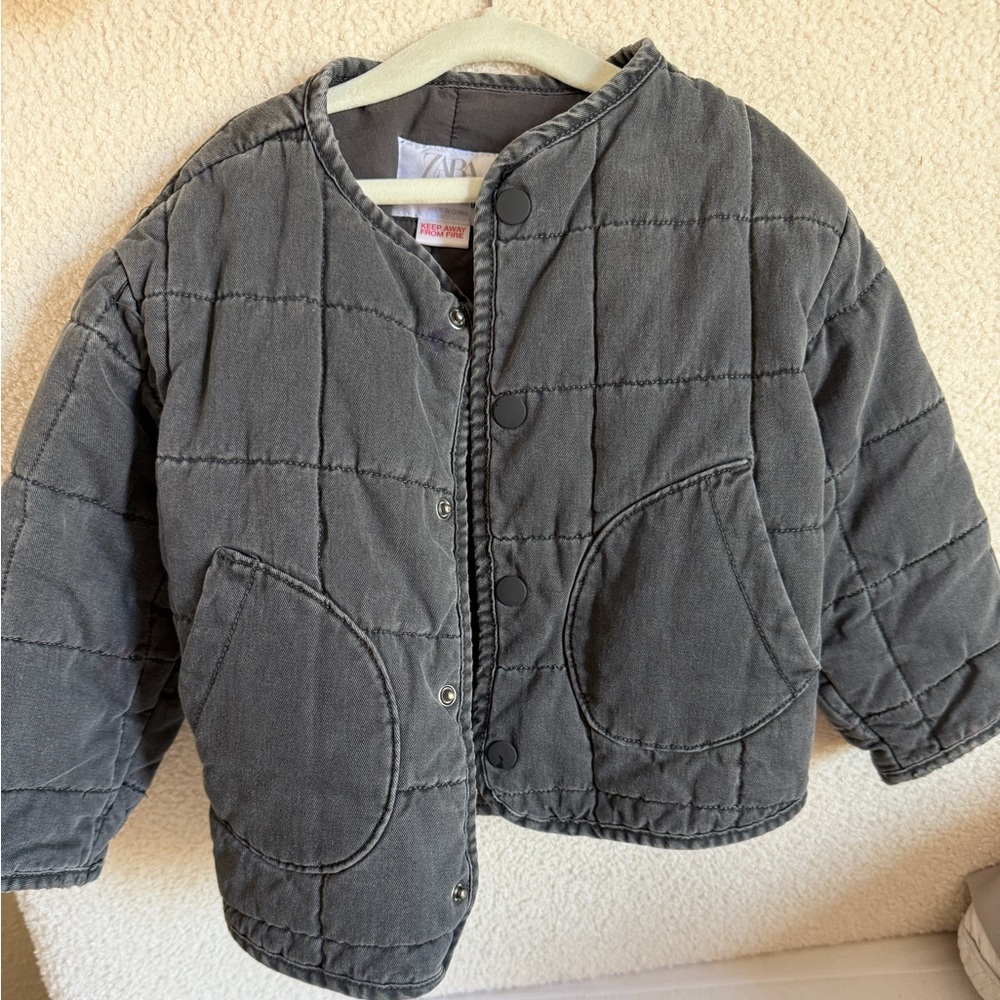 Zara Kids Charcoal Puffer Jacket